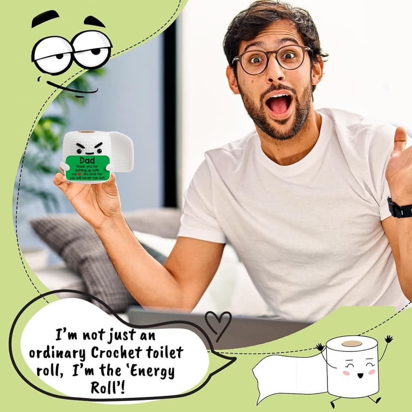 Dad Birthday Gifts for Dad from Daughter Son Christmas Funny Small Gag Cool Handmade Crochet I Love You Daddy New Bonus Step Best Dads Ever Thank You Fathers Day Christmas Stocking Stuff Gift