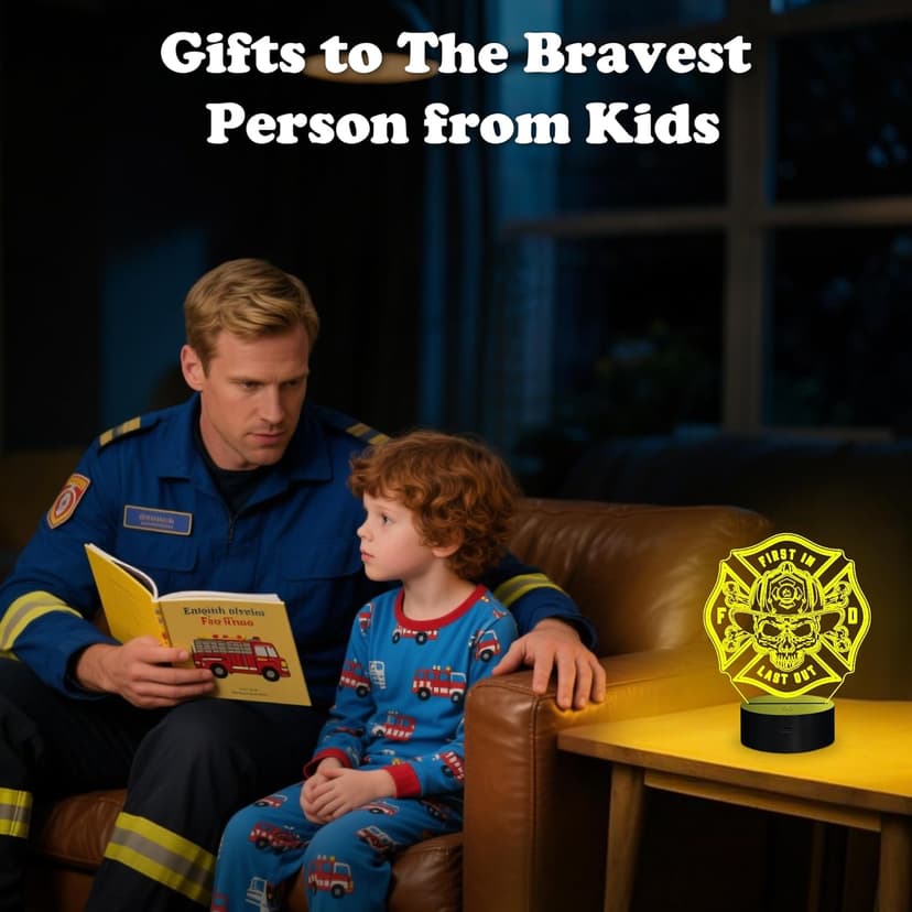 Firefighter Gifts, Fire Fighter Gifts Men, Fireman Night Light with 16 Colors Changing & Timer & Dimmer, Creative Gifts for Birthday, Father's Day, Graduation, Thank you, Xmas for Firefighter, Women