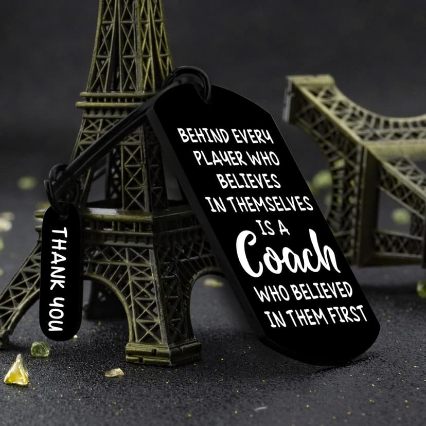 Coach Appreciation Gift Thank You Keychain Gift for Hockey Baseball Soccer Football Volleyball Team Fitness Instructor