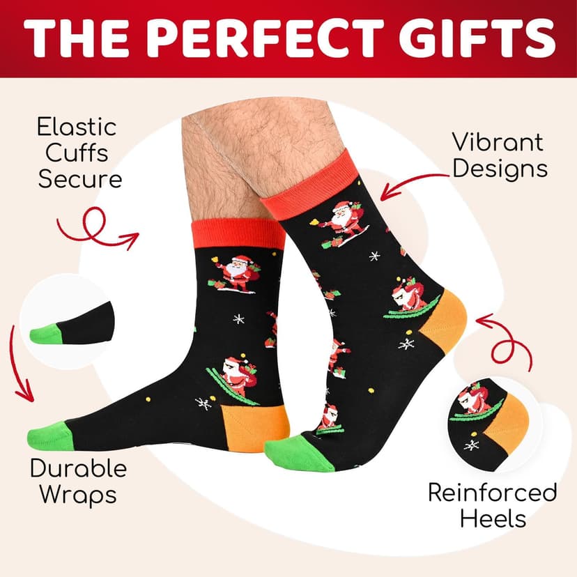 Christmas Gifts Stocking Socks - Xmas Stocking Stuffers for Men Women Secret Santa Gifts for Men Women