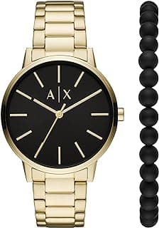 A|X Armani Exchange Men's Watch with Three-Hand Analog Display and Stainless Steel or Leather Band, Watch for Men