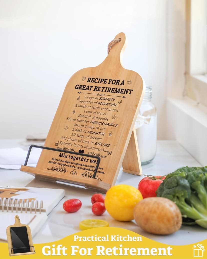 Retirement Gift for Woman, Cookbook Stand, Women Gift Ideas Cookbook Holder, Relaxation Gifts for Women, Recipe Book Stand, Cook Book Stand for Kitchen Counter, Thoughtful Gifts