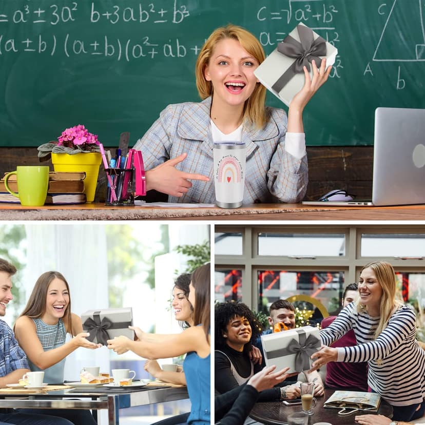 Best Teacher Appreciation Gifts,20 OZ Insulated Tumbler for Women Teacher,Unique Gift Ideas from Students - Funny Socks Thank You Basket Box for New Teachers,Christmas Gifts for Teachers