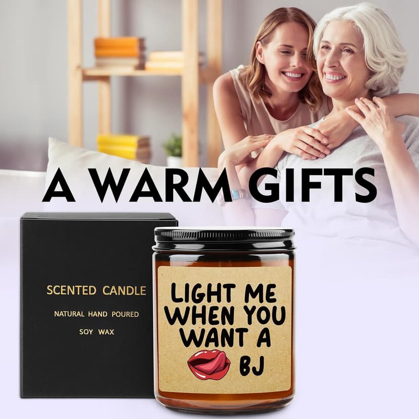 Lavender Scented Candle Gifts for Men, Naughty Candle Gifts for Him, Funny Gift from Wife, Anniversary, Sweetest Day, Valentine's Day, Birthday Gift for Husband, Boyfriend, Fiance Present