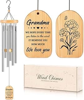 Gifts for Grandma, Grandma Birthday Gifts, Grandma Wind Chimes, Best Christmas Mothers Day Thanksgiving Present for Grandmother, Nana, Granny, 25.5 inches, Silver