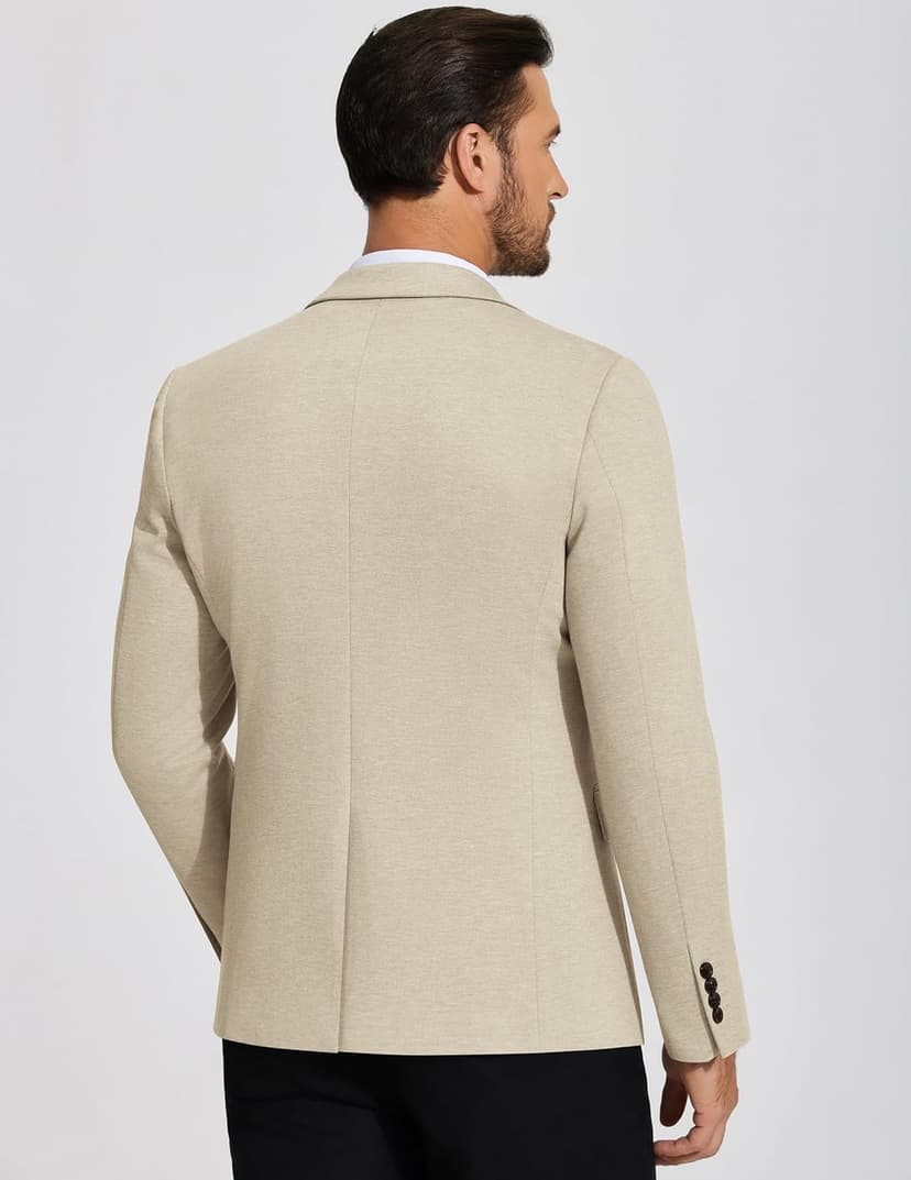 COOFANDY Mens Casual Blazer Knit Sport Coat Lightweight Two Button Suit Jacket
