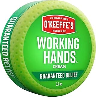 O'Keeffe's Working Hands Hand Cream for Extreme Dryness - 3.4 oz Jar (1 Pack) - Repairing Skincare for Cracked, Dry Hands