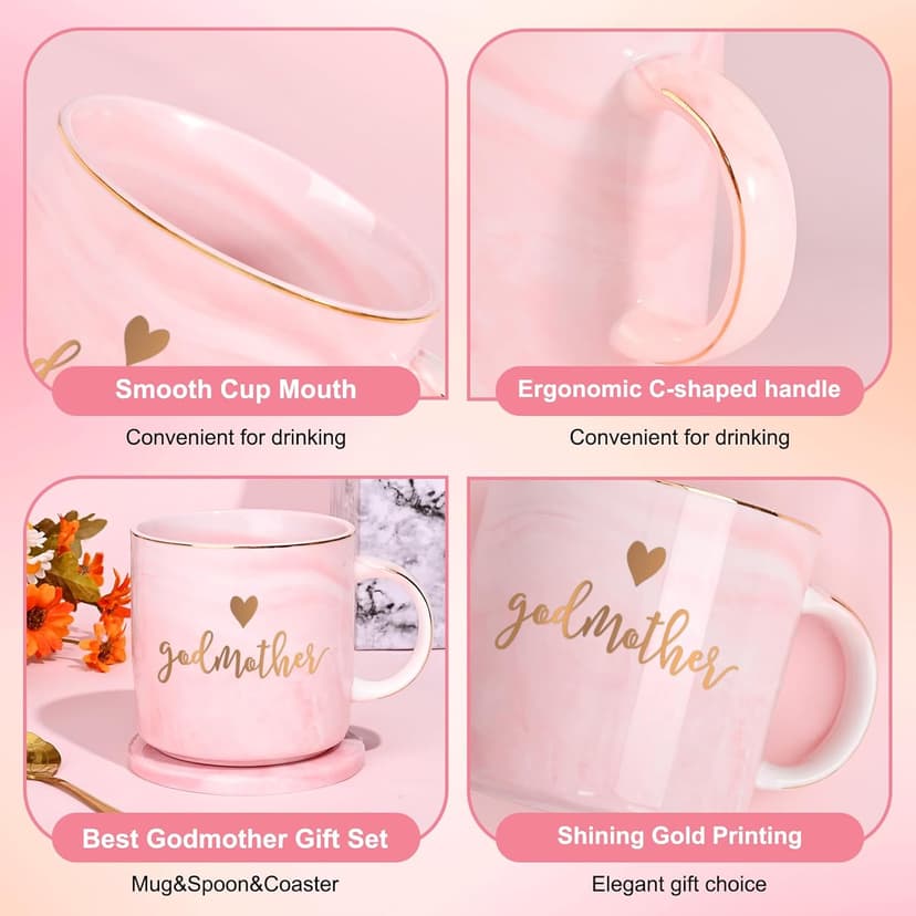 Buecasa Godmother Gifts from Godchild - Godparent Picture Frame Wood Grain with 4x6 Inches Vertical Photo- Gifts for Goddaughter and Godson