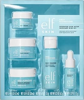 e.l.f. SKIN Holy Hydration! Hydrated Ever After Skincare Mini Kit, Cleanser, Makeup Remover, Moisturiser & Eye Cream For Hydrating Skin, Airplane-Friendly Sizes