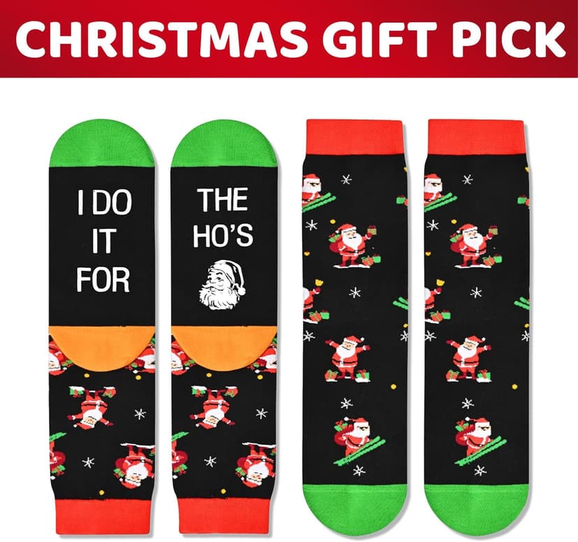 Christmas Gifts Stocking Socks - Xmas Stocking Stuffers for Men Women Secret Santa Gifts for Men Women