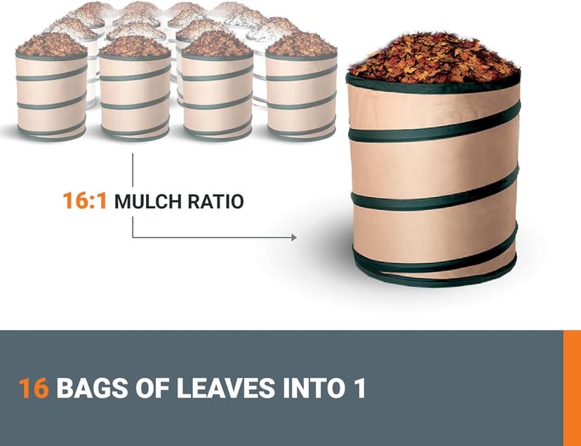 WORX Trivac 3-in-1 Electric Leaf Blower for Lawn Care, Leaf Mulcher/Leaf Vacuum with Bag, 350 CFM & 210 MPH, Leaf Shredder with Metal Impeller, Reusable Bag Included, Corded, WG505.2