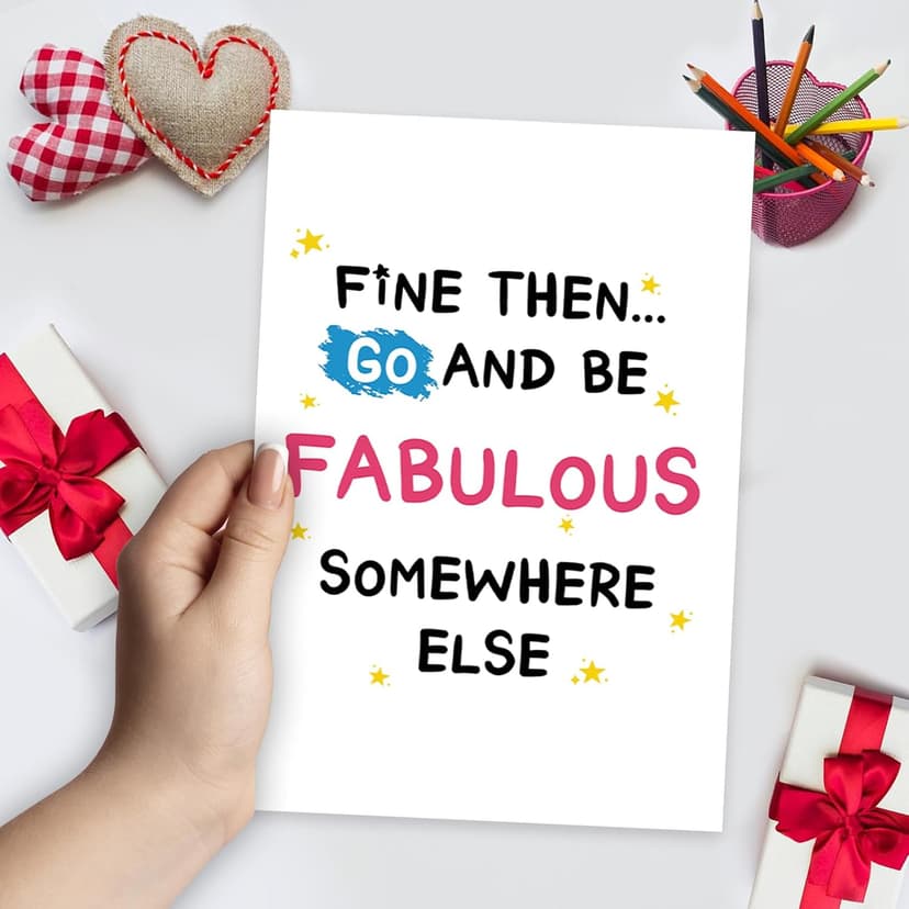 Funny Leaving Card for Coworker, Retirement Going Away Card for Coworker, Farewell Cards for Friend, Gift for Colleague Leaving, Be Fabulous Somewhere Else
