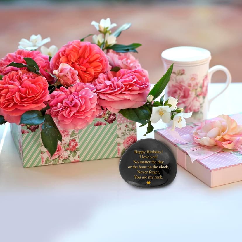 Decorative Stones Birthday Present for Husband, Boyfriend - Engraved Husband Birthdays Present from Wife - Decorative Accessories Happy Birthday Presents for Men - Cool Mens Birthday Present