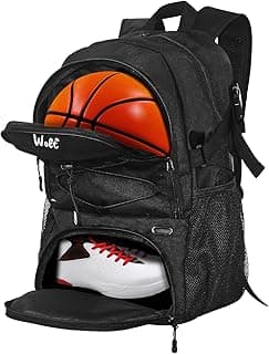 WOLT Basketball Backpack Large Sports Bag with Separate Ball Holder & Shoes Compartment, Best for Basketball, Soccer,Gym