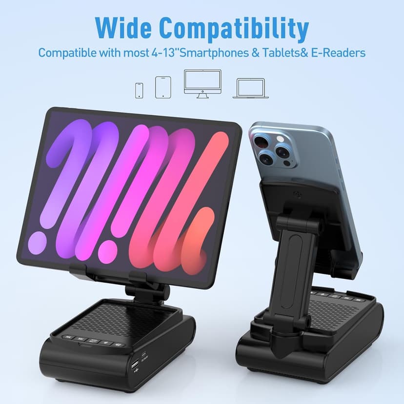 Gifts for Men, Cell Phone Stand with Wireless Bluetooth Speaker, Birthday Gifts for Mens Dad Boyfriend, Cool Gadgets for Men, Anniversary Ideas Gift, Compatible with iPhone/iPad/Samsung Galaxy