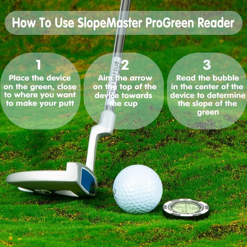 SlopeMaster ProGreen Reader - Golf Ball Marker with High Precision Green Reading Aid Golf Accessories for Men Women