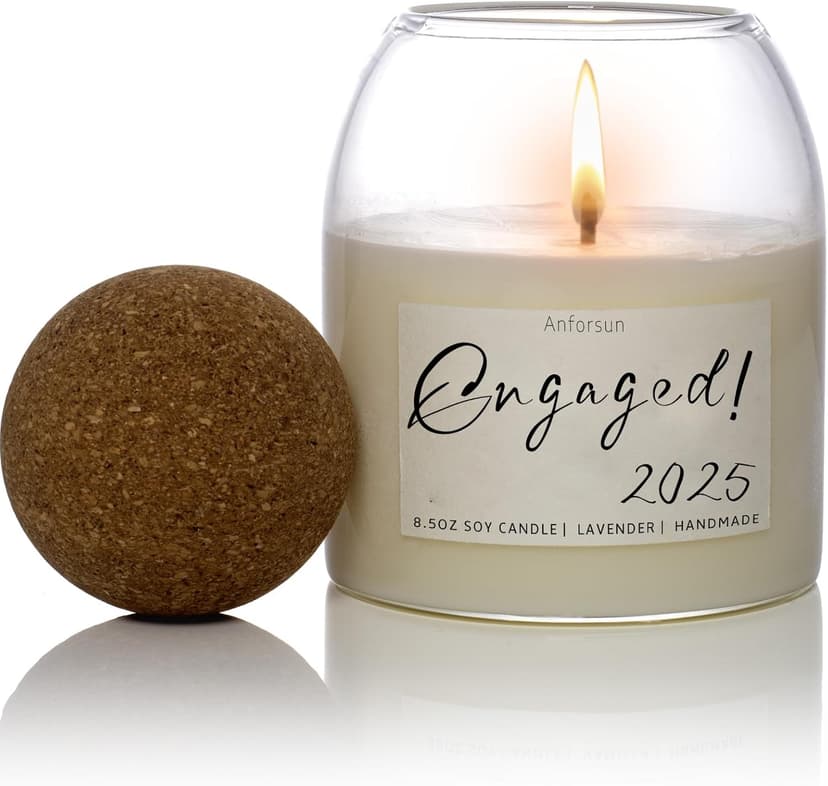 Engagement Gifts，Engagement Gifts for Couples，'Engaged 2025' Candle - 8.50oz Soy Wax, Long-Lasting 60-Hours，Lavender