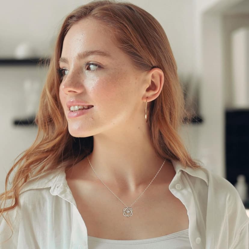 NOURISHLOV Unbreakable Necklace, Strength Gift, Inspirational Gifts, Resilience Necklace, Empowerment Gift for Her, Birthday, Graduation, Tough Times, Infinity Interlocking 2 Hearts Necklace for Women