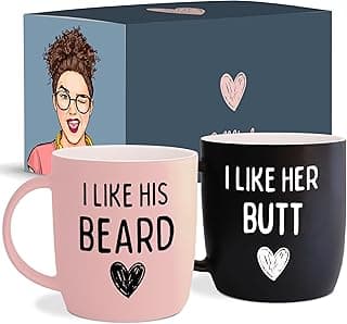 Triple Gifffted Funny Couples Gifts For Christmas, Wedding Anniversary, Engagement, Valentines Day Girlfriend Boyfriend Couple Gift, His & Hers, Bride & Groom, Him & Her, Ceramic, 380ML