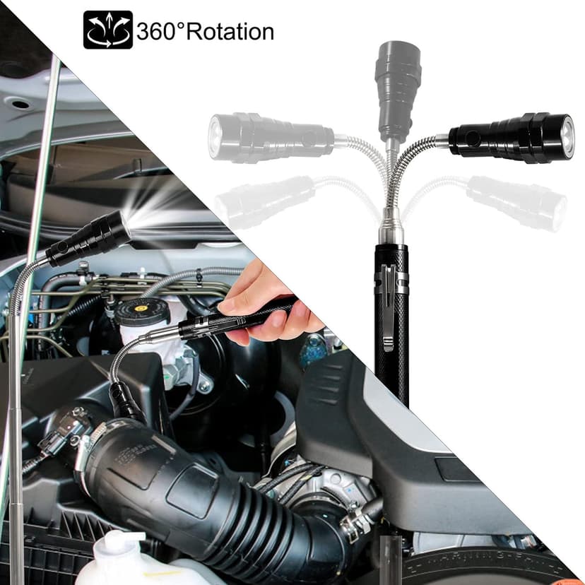 Magnetic Flashlight Gifts for Men Stocking Stuffers for Men Adults Pickup Tool Cool Extendable Magnet Telescoping Gadgets Christmas Birthday for Dad Him Husband Boyfriend Grandpa Handyman Mechanics