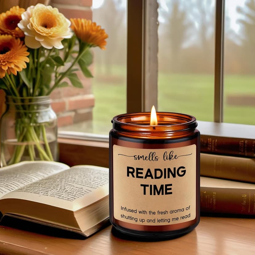 GSPY Reading Candle, Book Lovers Gifts, Readers, Bookish Present - Reading Accessories, Cute Reader Present - Funny Christmas, Birthday Gifts for Book Lovers Women, Bookworm, Librarian, Men, Booklover