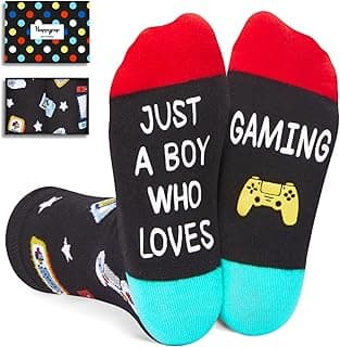 Gamer Gifts for Teens Boys - Baseball Hockey Football Basketball Gifts, Gaming Socks for Adult, Kids 4-18 Years