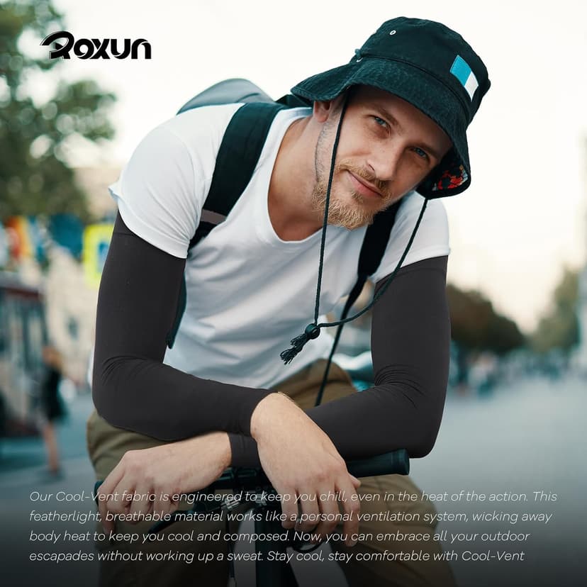 Arm Sleeves, Cooling UV Sun Protection Sports Compression for Men/Women