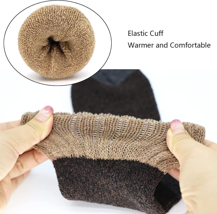 YZKKE 3Pack Mens Super Thick Wool Warm Socks - Soft Comfort Casual Crew Winter Socks