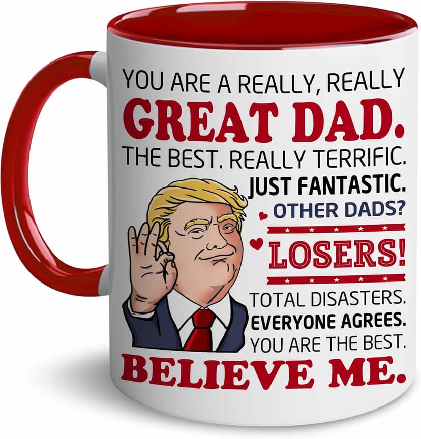 BECHUSKY Dad Gifts - Happy Birthday Dads - Best Dad Ever Cup - Dads Coffee Mug from Daughter, Son, Child - Fathers Day, Christmas, Birthday Gifts for Fathers, Papa, Daddy - Father Present Ideas