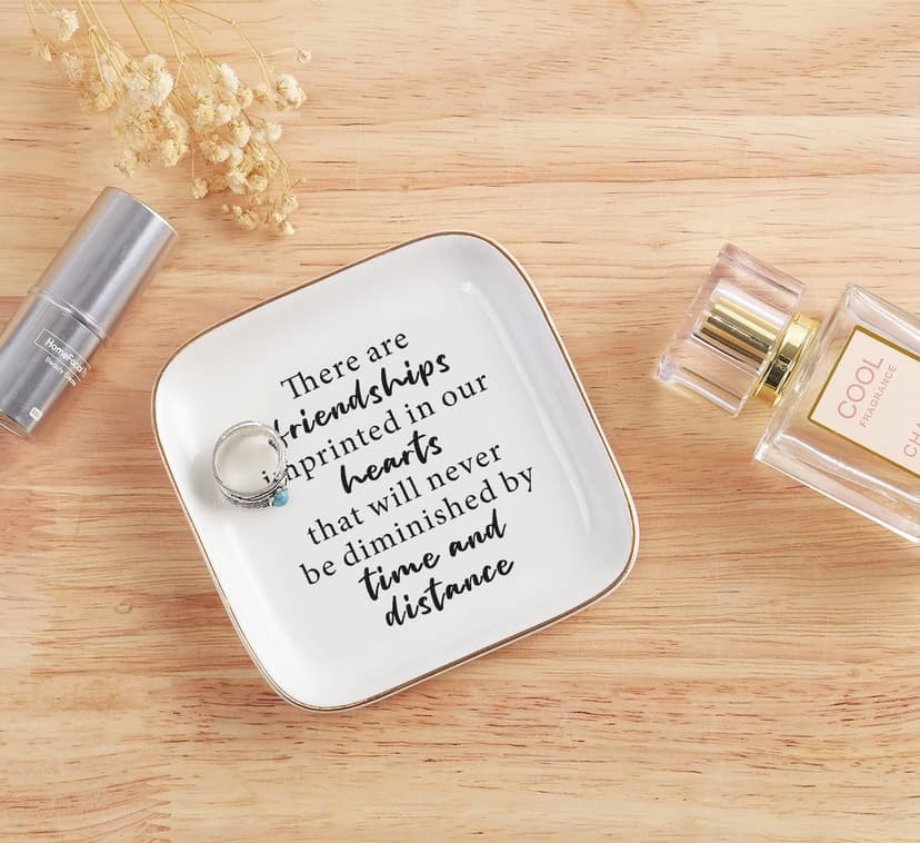 Friend Birthday Gifts for Women Ring Dish Friendship Gifts for Women Friends Female Gifts "There are friendships imprinted in our hearts that will never be diminished by time and distance"