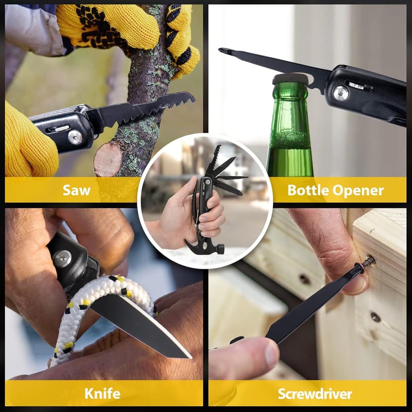 Stocking Stuffers Gifts for Men 12 in 1 Hammer Multitool, Mens Gifts for Christmas, Anniversary Birthday Gifts for Men Dad Husband Him Grandpa, White Elephant Gifts for Adults, Cool Gadgets Tools