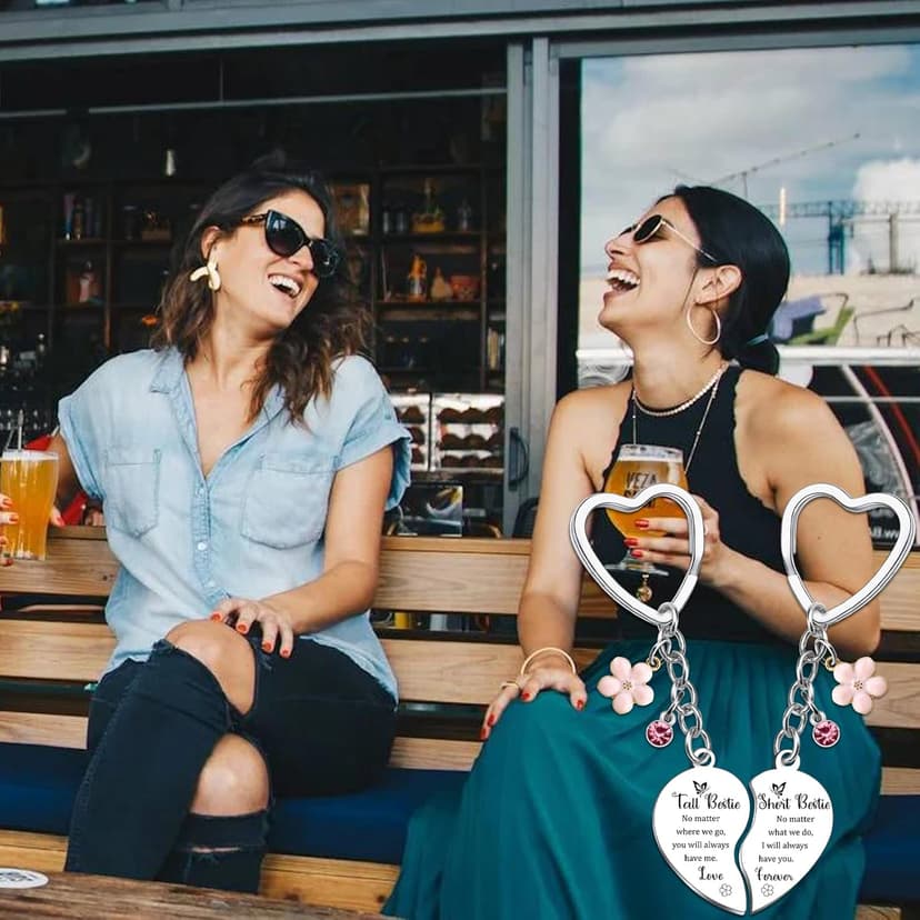 Bestie Gifts Friendship Keychain Bestie Birthday Gifts for Women Friendship Gift for Besties Bff Gift for Women Girls Friends Bff Stuff for Besties Christmas Presents for Her Matching Key Ring