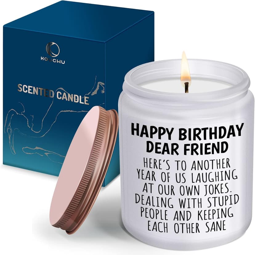 Happy Birthday Gifts for Women - Funny Gift for Best Friend Coworker Classmate Bestie Present Lavender Candle