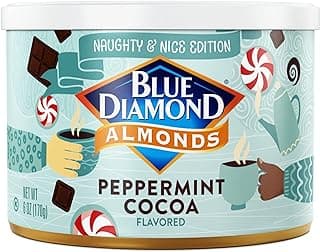 Blue Diamond Almonds, Peppermint Cocoa Holiday Snack Nuts, 6 Oz(Pack of 1),Resealable Can
