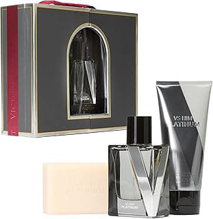 Victoria's Secret Platinum 3 Piece Luxe Fragrance Gift Set: 1.7 oz. Cologne, Travel Lotion, & Body Bar
