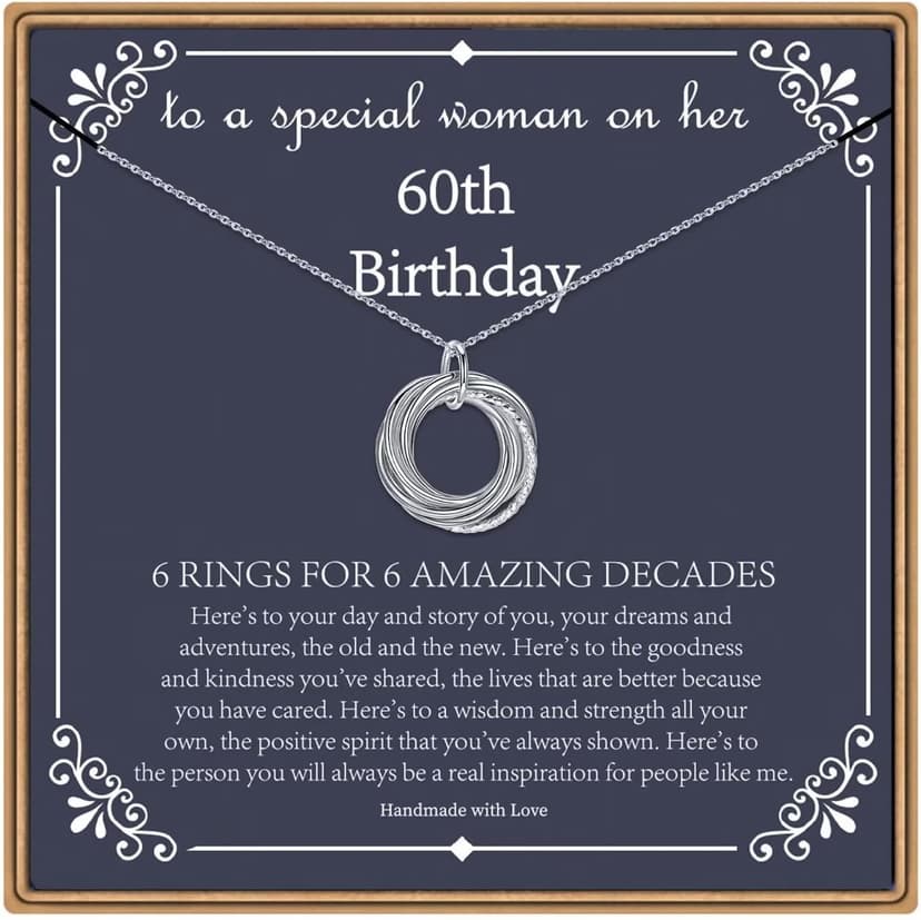 IEFLIFE Birthday Gifts for Women, Sterling Silver Necklaces, 40th 50th 60th 70th 80th 90th Birthday Necklace, 40 50 60 70 80 90 Years Old Birthday Gifts, 4 5 6 7 8 9 Decade Birthday Jewelry for Women