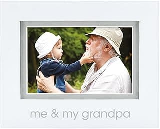 Pearhead Me and My Grandpa Picture Frame, Baby Keepsake Photo, Gender-Neutral Nursery Décor, First Father's Day, Grandparents Gift, White