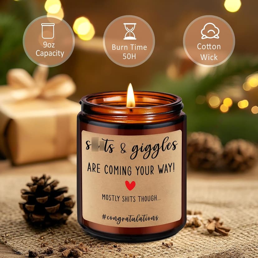 Miracu Funny Baby Shower Candle, New Parents Gifts for Couples, Unique Mom and Dad Gifts for New Parents, Expecting Mom to be - Christmas, Boy Baby Announcement, Congratulations Pregnancy Couple
