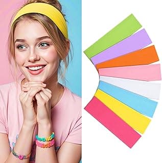 8 Pcs Headbands for Women Girls: Stocking Stuffers Gift for Her Fashion Neon Hair Accessories Head Bands for Women Stretchy Soft hairband Valentines Day Gf Christmas Gifts Easter Basket Stuffers