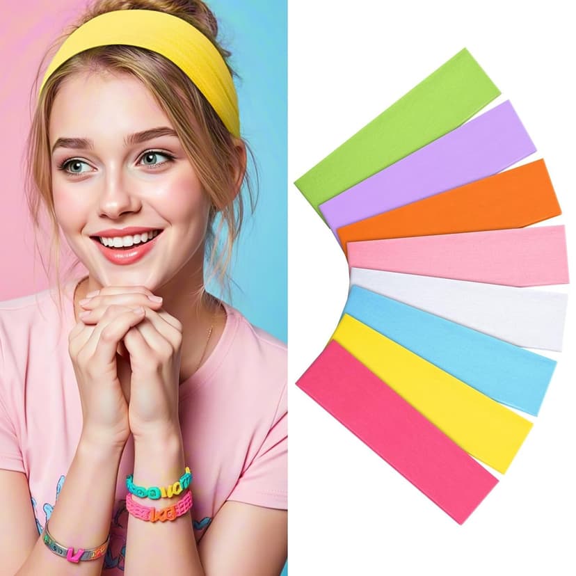 8 Pcs Headbands for Women Girls: Stocking Stuffers Gift for Her Fashion Neon Hair Accessories Head Bands for Women Stretchy Soft hairband Valentines Day Gf Christmas Gifts Easter Basket Stuffers