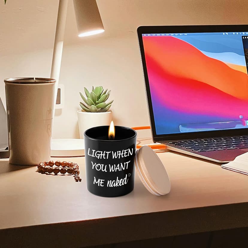 BFJLIFE Gifts for Him Men Funny Unique Anniversary Valentines Day Christmas Birthday Romantic Gag White Elephant Gifts for Boyfriend Husband Men Adults Stocking Stuffers Sandalwood Scented Soy Candle