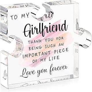 Gifts for Girlfriend from Boyfriend -Girlfriend Puzzle Piece Gift Unique Girlfriend Birthday Gifts for gf Valentines Mothers Day Anniversary Romantic Gift for Her