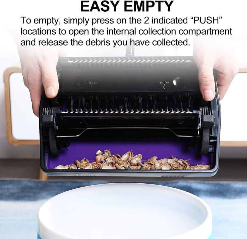 Yocada Carpet Sweeper Cleaner for Home Office Low&Undercoat Carpets Rugs Pet Hair Dust Scraps Paper Small Rubbish Cleaning with a Brush