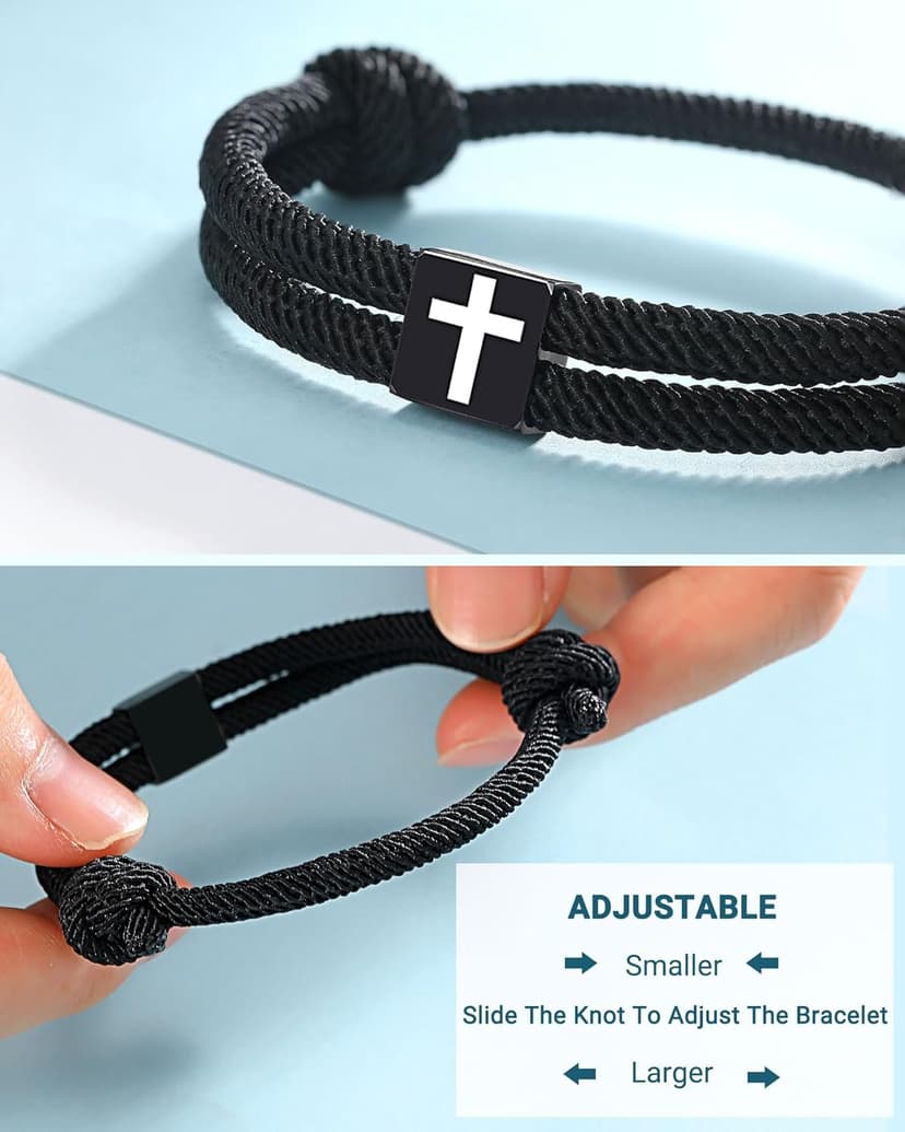UNGENT THEM Cross Bracelet Happy 8-16th Birthday Gifts for Him Son Grandson Nephew