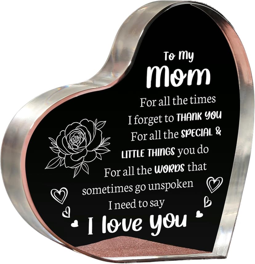 Gifts for Mom, Mom Birthday Gifts, I Love You Mom Gifts - Mother Acrylic Keepsake - Best Christmas Mother's Day Gifts for Mom from Daughter Son