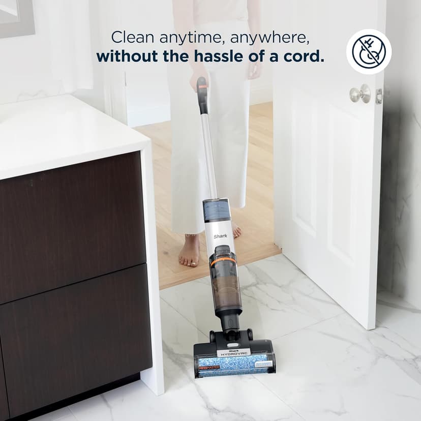 Shark | Wet Dry Vacuum Cleaner | Vacuum and Mop Combo | HydroVac MessMaster | 3-in-1 Self-Cleaning + Powerful Suction | 2 Brushrolls & 2 Solutions Included | Hardwood Floor & Area Rug Cleaner | AW261