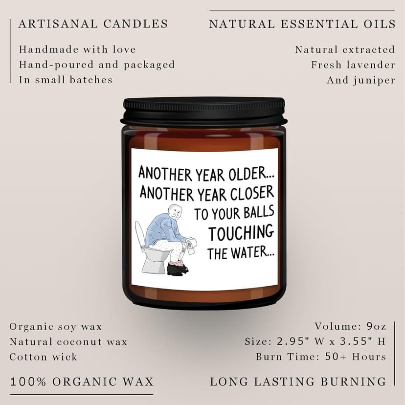 Birthday Gifts for Men Dad Boyfriend Him Husband Grandpa Brother Uncle Coworker Best Friend, Funny Present 65th 30th 75th 60th 40th 50th Birthday Gift Ideas, Happy Birthday Candles Unique Mens Gifts