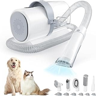 Sweetcrispy Professional Pet Grooming Vacuum Kit with Cordless Low Noise Dog Clippers, 2.5L Cup, 3 Suction Modes, and 5 Groomer Tools for Cats, Other Animals Hair Trimmer