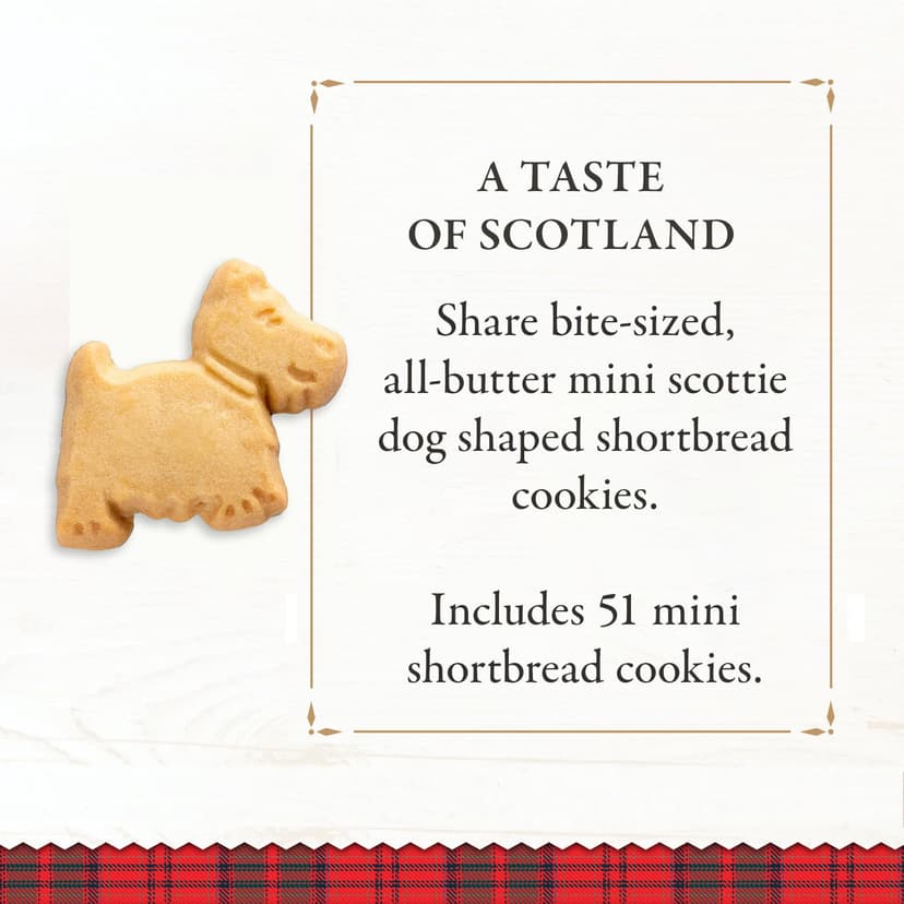 Walker’s All-Butter Mini Scottie Dog Shaped Shortbread - 51-Count Carton - Authentic Shortbread Cookies from Scotland