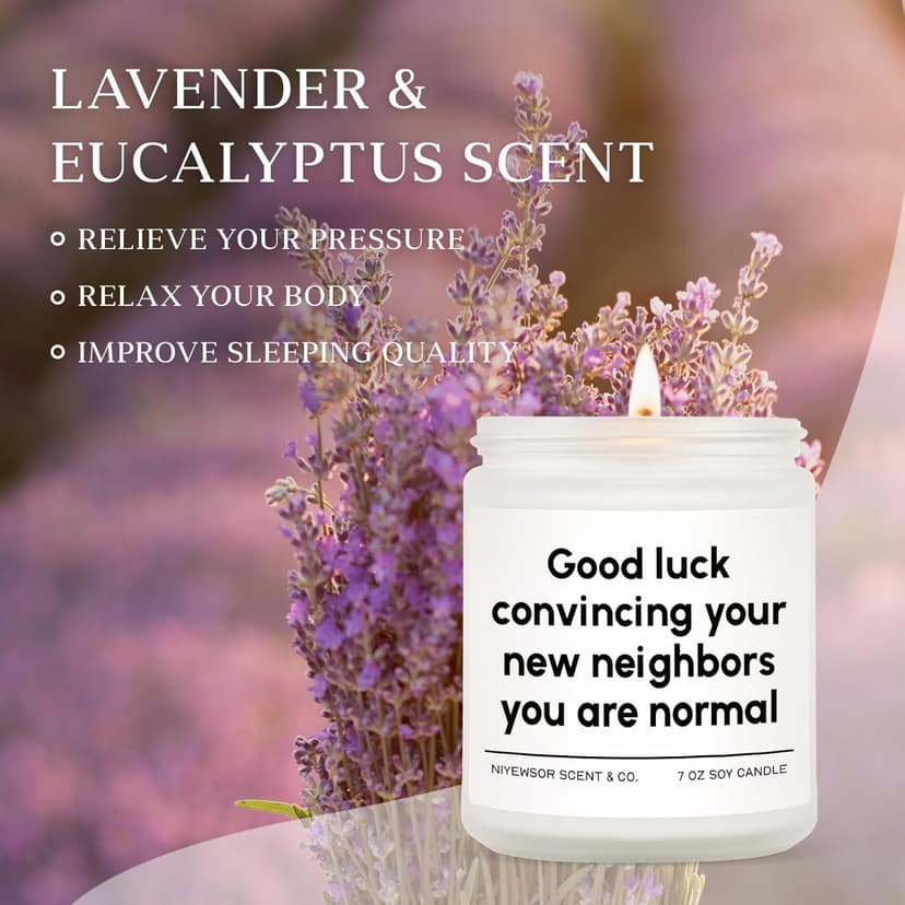 Niyewsor House Warming Gifts, New House/Home Candle, Funny Housewarming Gift for Friends, New Homeowner Gifts, First Apartment Essentials, Moving Away Gift, Handmade, 7oz